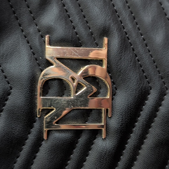 Badgley Mischka Black Quilted Backpack - Picture 3 of 16